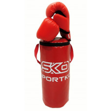 Боксерский набор детский, мешок и перчатки "Юниор" красный