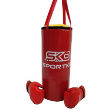 Боксерский набор детский, мешок и перчатки "Юниор-2" красный