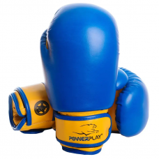 Боксерские перчатки PowerPlay 3004 JR Classic сине-желтые 6 унций