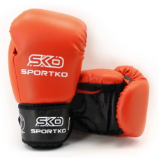 Боксерские перчатки SPORTKO ПД1 красные 16 унций