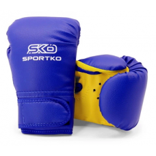 Боксерские перчатки SPORTKO ПД2 синие 6 унций 