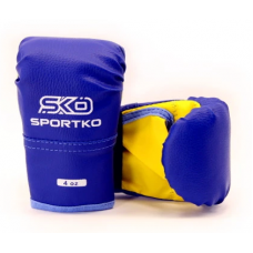 Боксерские перчатки SPORTKO ПД2 синие 4унций 