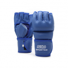 Перчатки с открытыми пальцами Sportko ПД-5 синие L