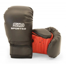 Боксерские перчатки SPORTKO ПД2 черные 7 унций