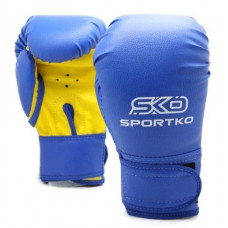 Боксерские перчатки SPORTKO ПД2 синие 8 унций 