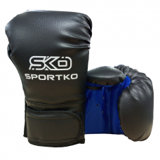 Боксерские перчатки SPORTKO ПД2 черные 8 унций