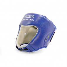Боксерский шлем с печатью ФБУ кожа SPORTKO синий  L