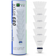 Нейлоновые воланы для бадминтона WHIZZ 6 шт в тубе WHITE