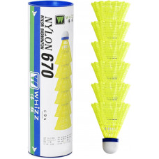 Нейлоновые воланы для бадминтона WHIZZ 6 шт в тубе YELLOW
