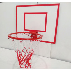 Баскетбольный щит ВF 60x50 см с кольцом №6 - 40 см бело-красной сеткой
