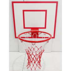 Баскетбольный щит ВF 60x50 см с кольцом №5 - 35 см бело-красной сеткой