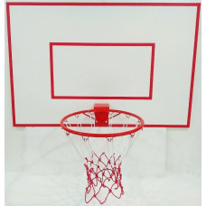 Баскетбольный всепогодный щит SR 125 х 83 см с кольцом №7 - 45 см и бело-красной сеткой