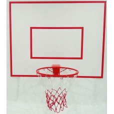 Баскетбольный всепогодный щит SR 125 х 100 см с кольцом №7 - 45 см и бело-красной сеткой