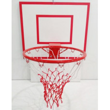 Баскетбольный щит ВF 60x50 см с кольцом №7 - 45 см бело-красной сеткой