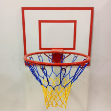 Баскетбольный щит ВF 60x50 см с кольцом №5 - 35 см сине-желтой сеткой