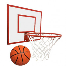 Баскетбольный щит ВF 60x50 см с кольцом 45 см белой сеткой и мячем №7