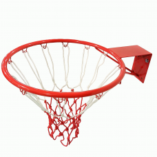 Баскетбольное кольцо №6 40 см с бело-красной сеткой